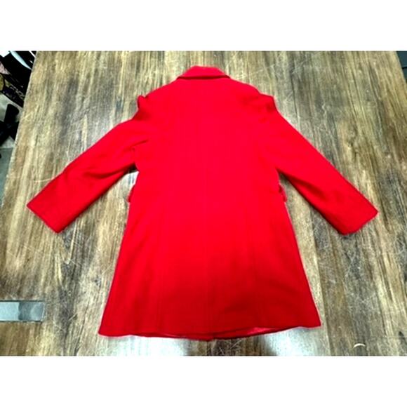 MICHAEL‎ Michael Kors 100% Red Wool Coat, Snap, Zipper, Size 14 Womens - Picture 16 of 16